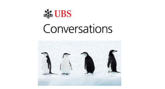 "UBS Conversations" above 4 penguins